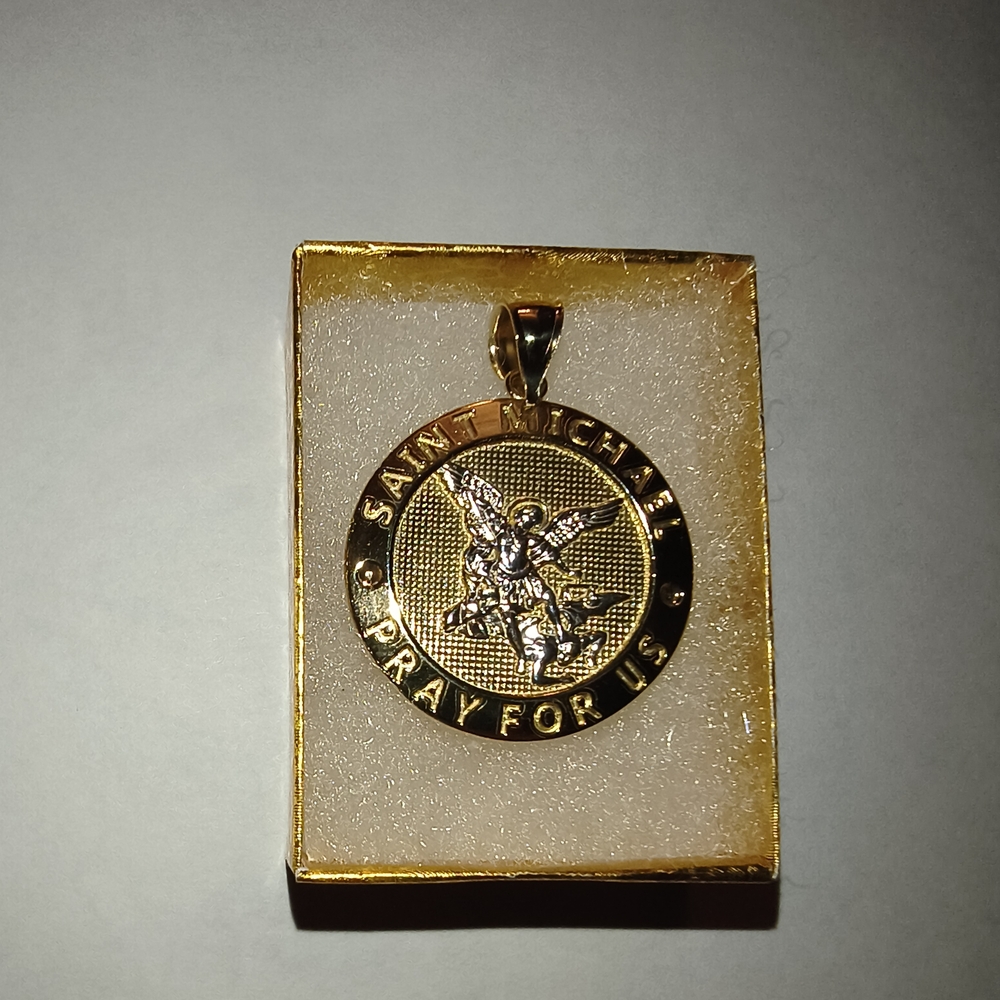 Saint Michael Gold Pendant Necklace